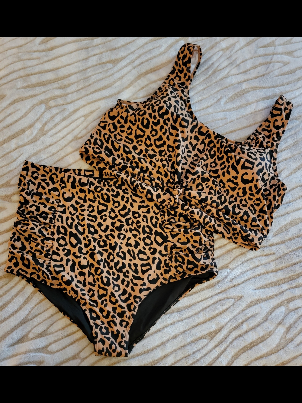 Coral Reef Leopard Print Swim Bottoms & Top